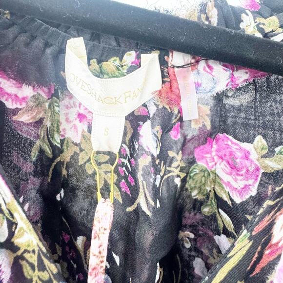 LoveShackFancy Popover Dress V Neck Floral Dress Midnight Muse Size S NWT - Picture 9 of 12